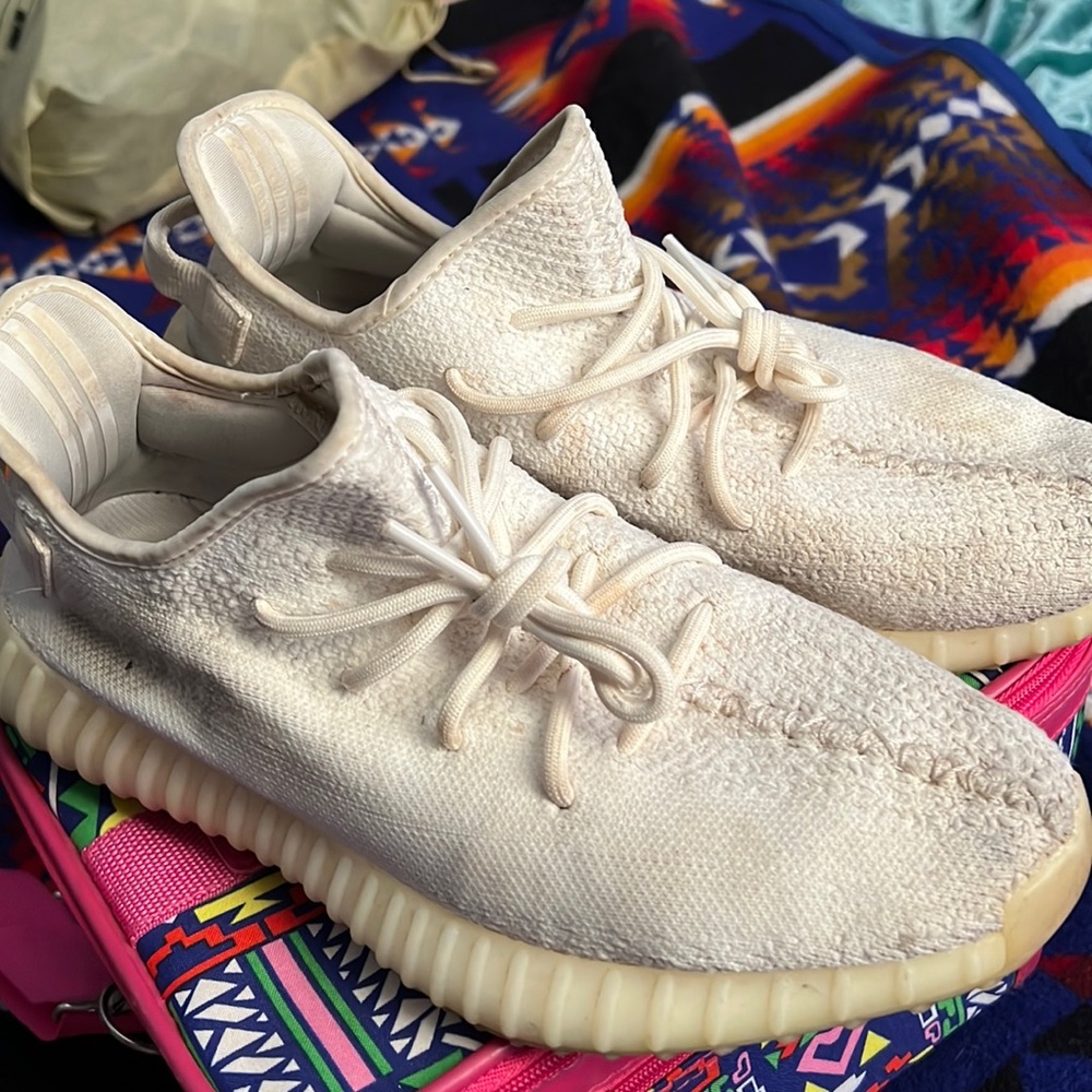 Very worn mens yeezy boost 350 white